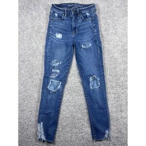 American Eagle Ne(x)t Level Stretch Ripped Distressed Skinny Jeans Size 2 Short
